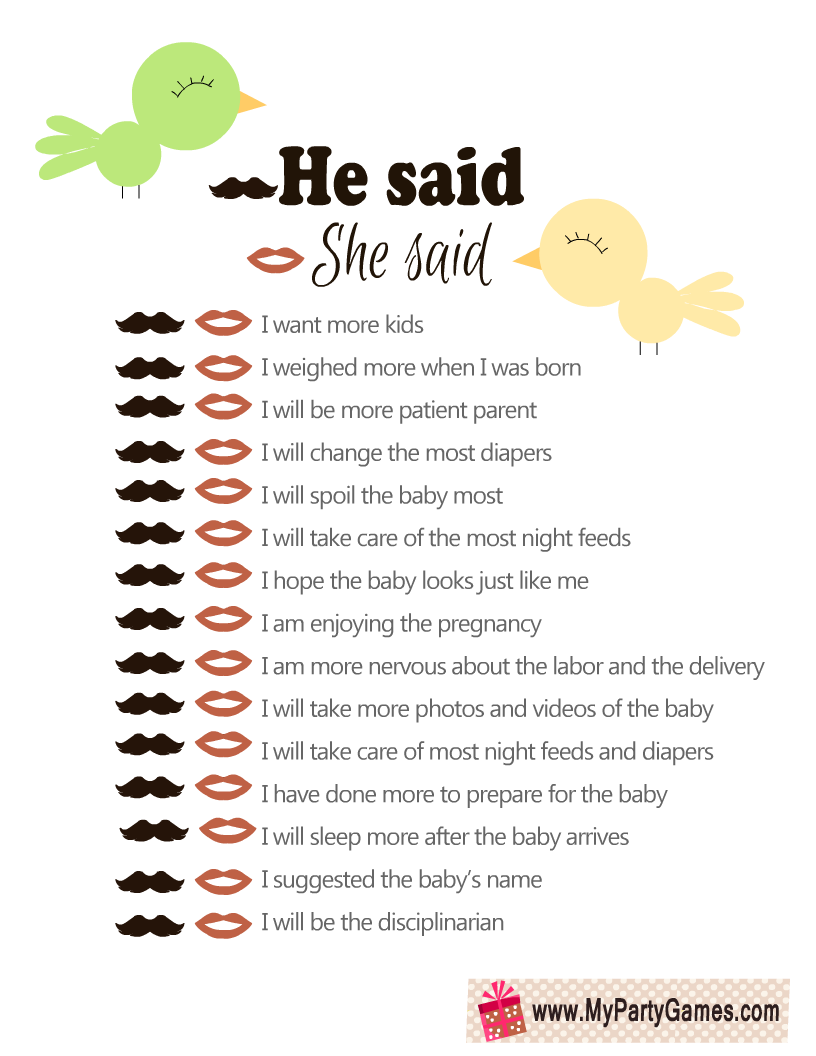 Free Printable Baby Shower Games Pdf