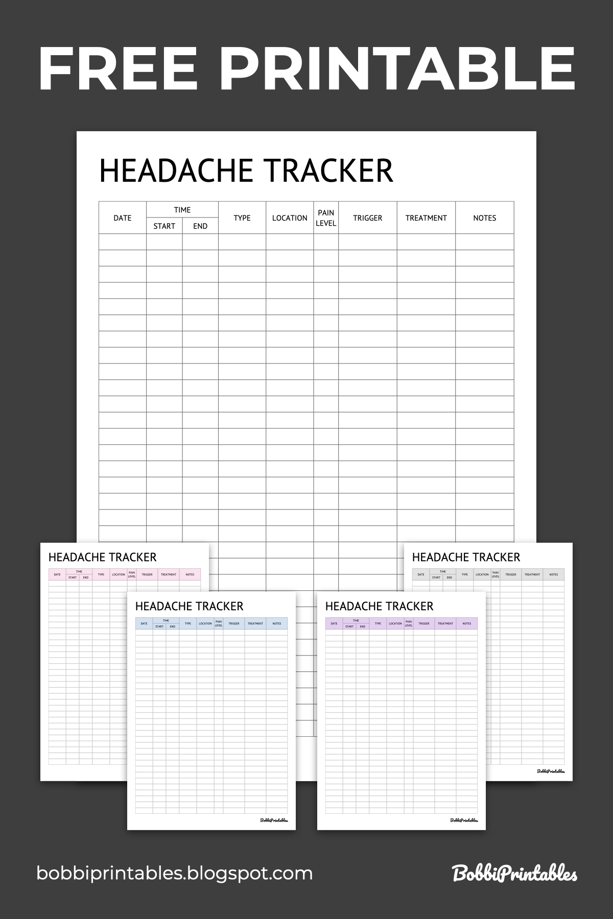 Free Printable Headache Tracker Template
