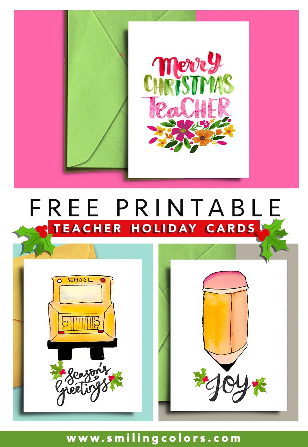Free Printable Christmas Cards For Teachers