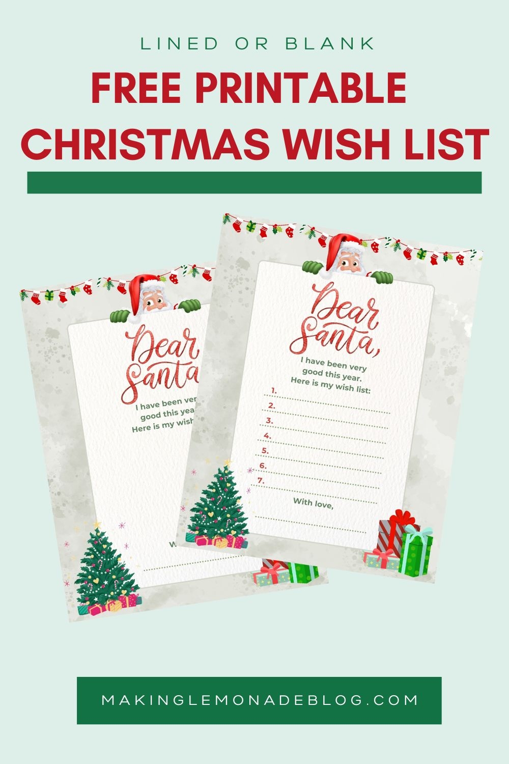 Christmas Wish List Free Printable