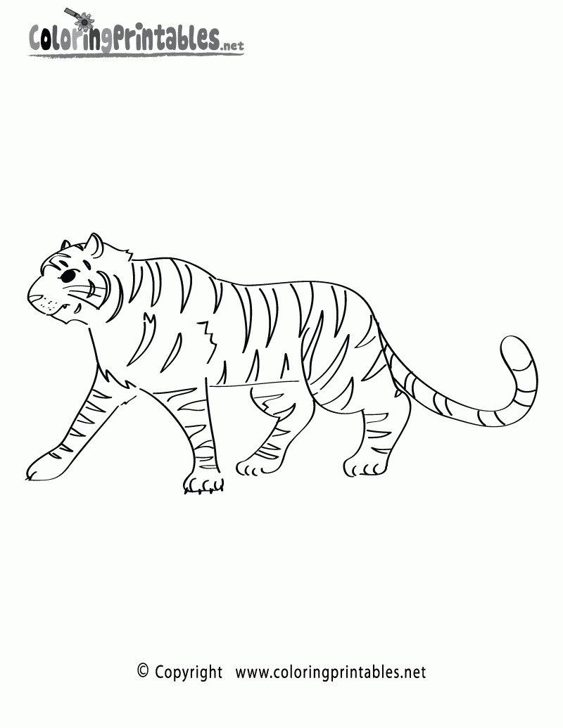 Free Printable Jungle Tiger Coloring Page