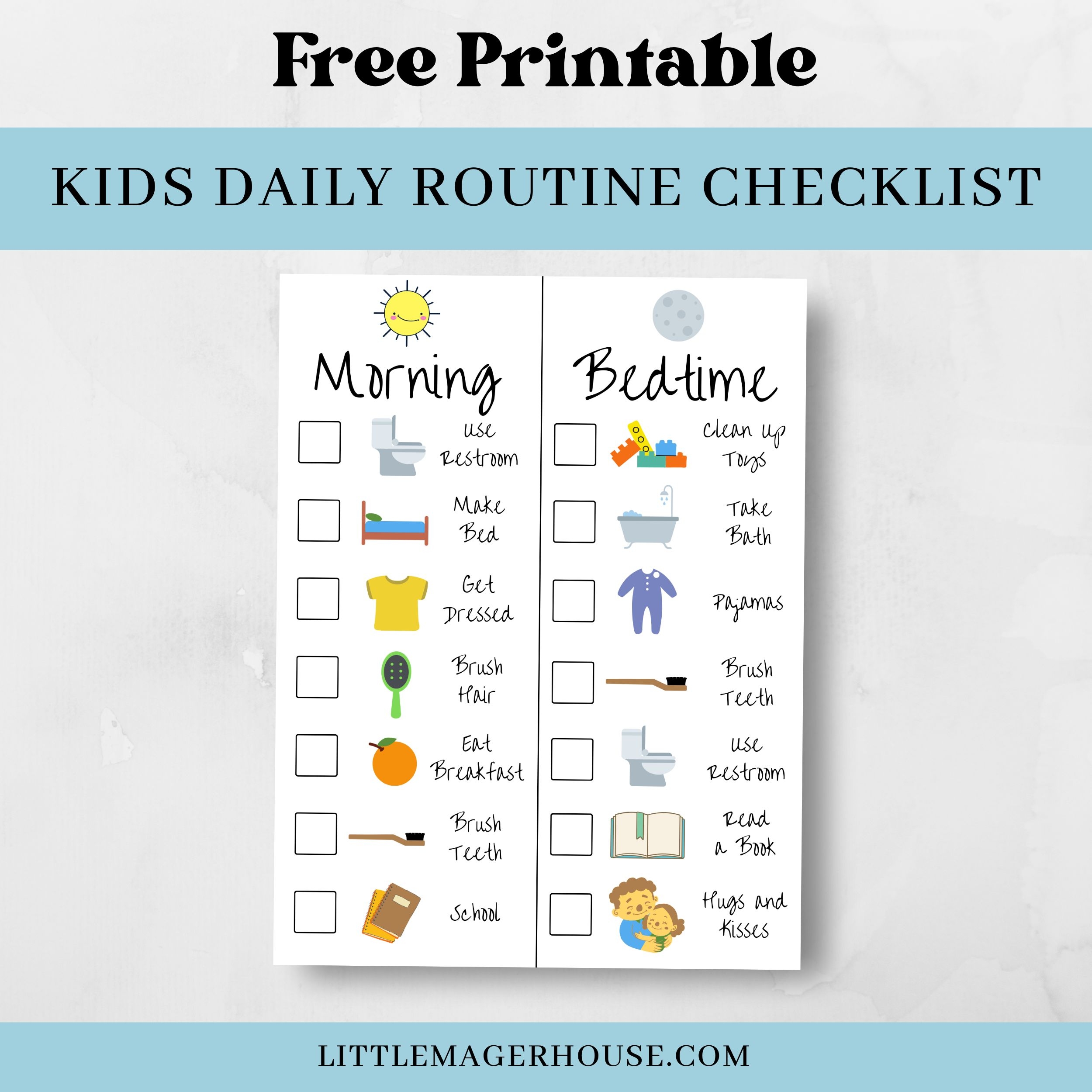 Bedtime Routine Chart Free Printable Pdf