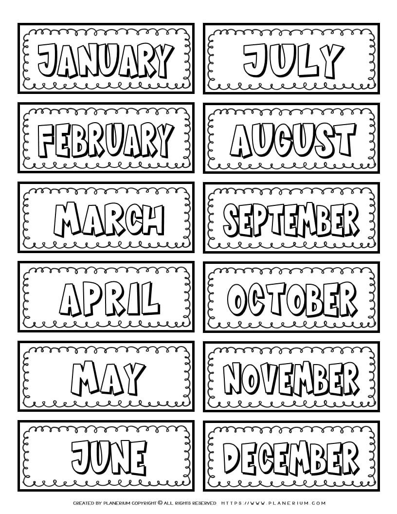 Free Printable Labels Template With Months Of The Year For 
