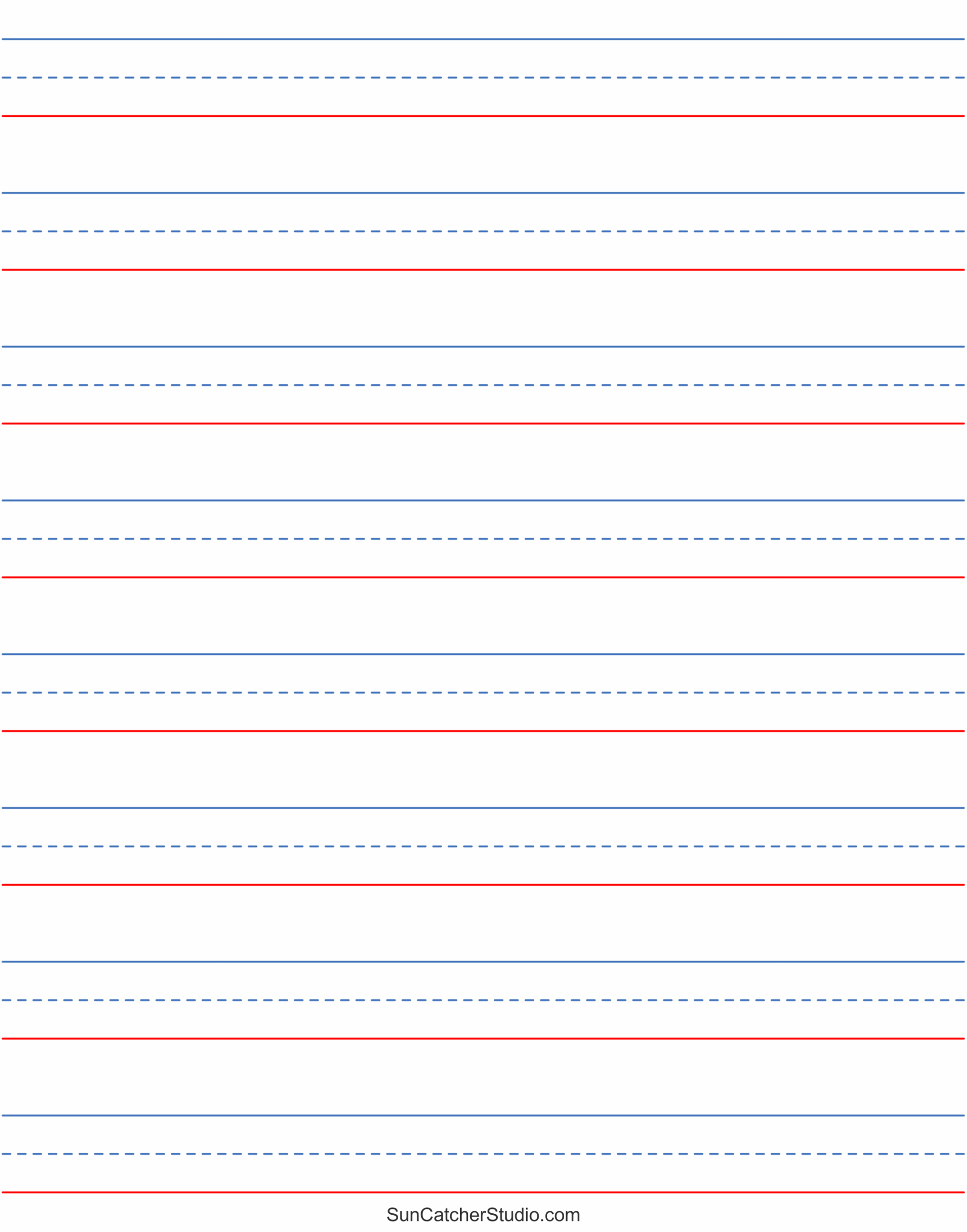 Free Printable Lined Paper Handwriting Notebook Templates 