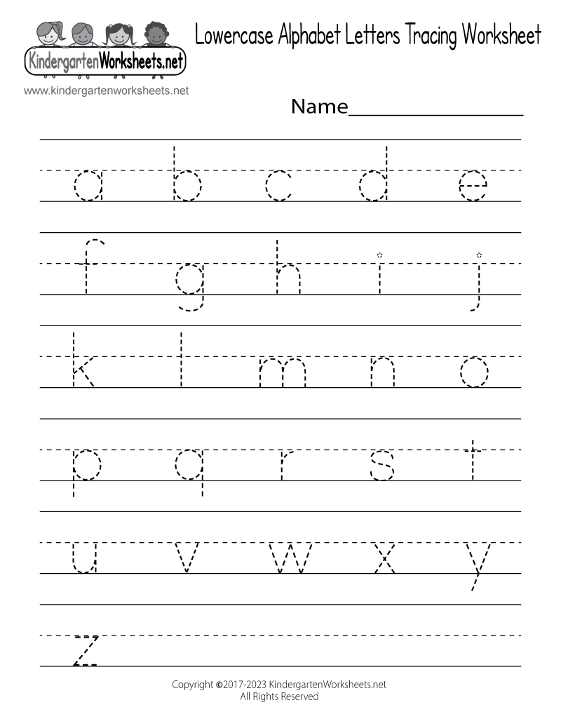 Free Printable Lowercase Alphabet Letters Tracing Worksheet 