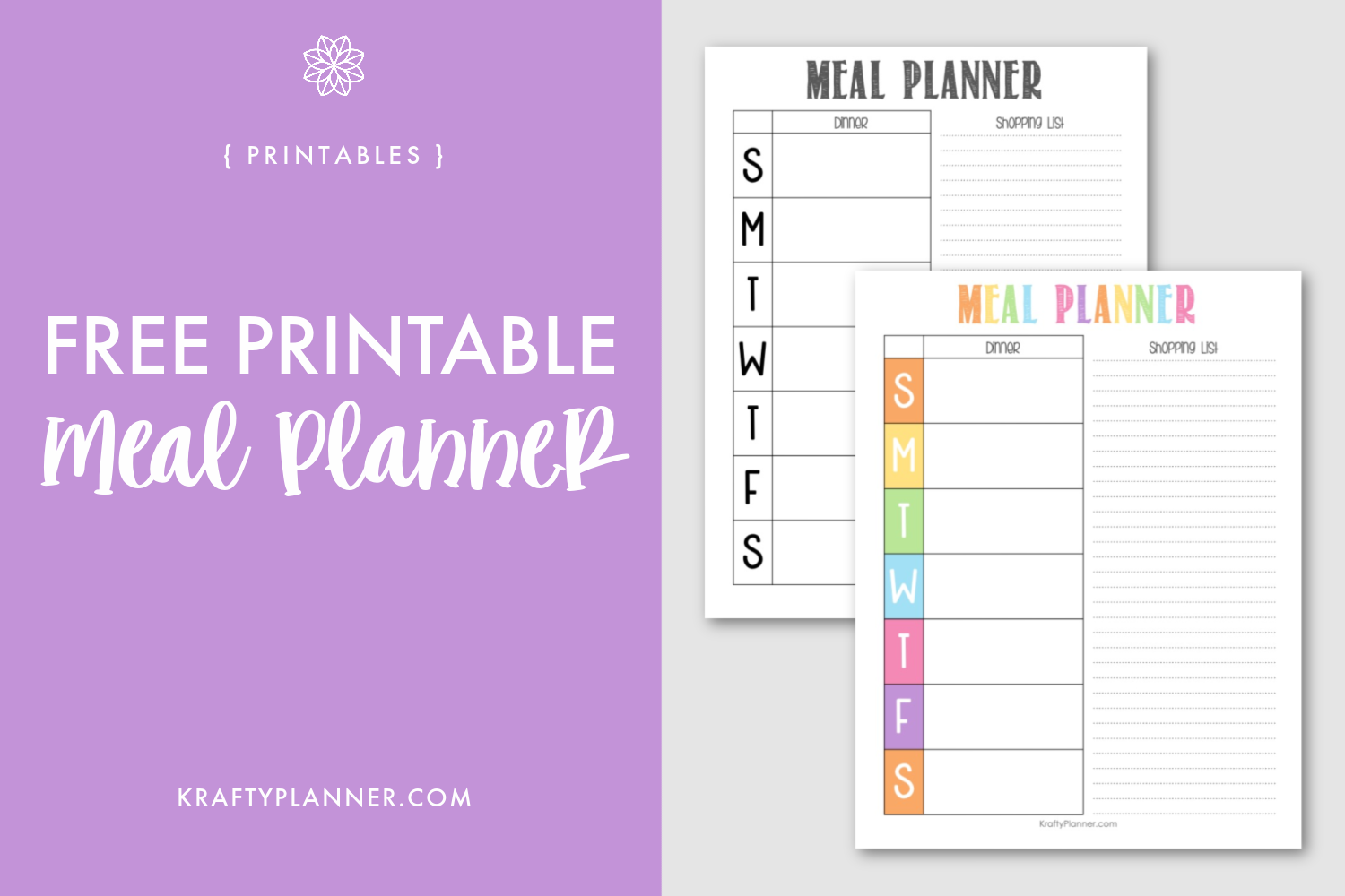Menu Planner Free Printable