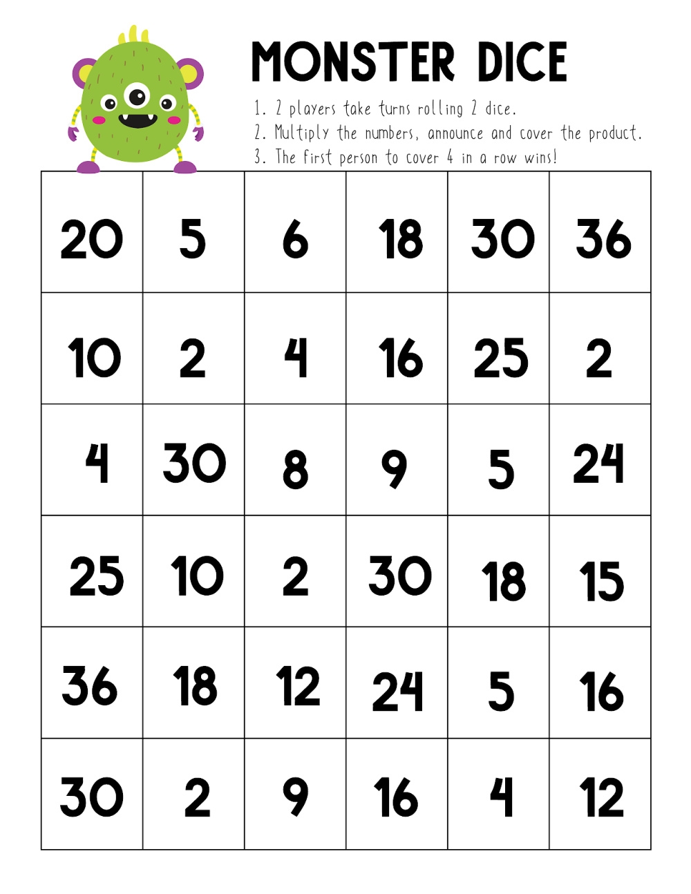 Free Printable Monster Math Practice Games Its A Mother Thing Worksheets Library