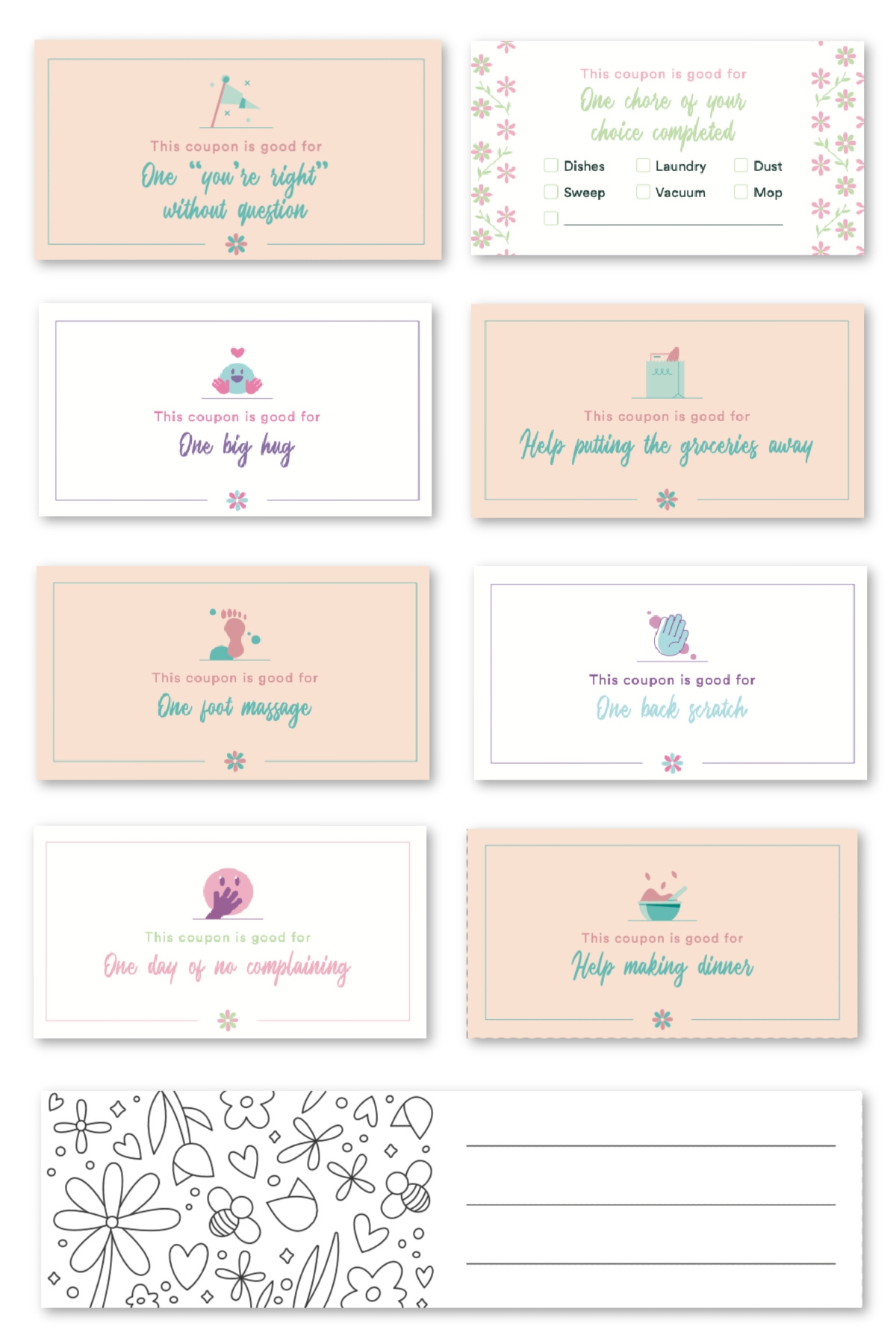Free Printable Mother s Day Coupons Catch My Party