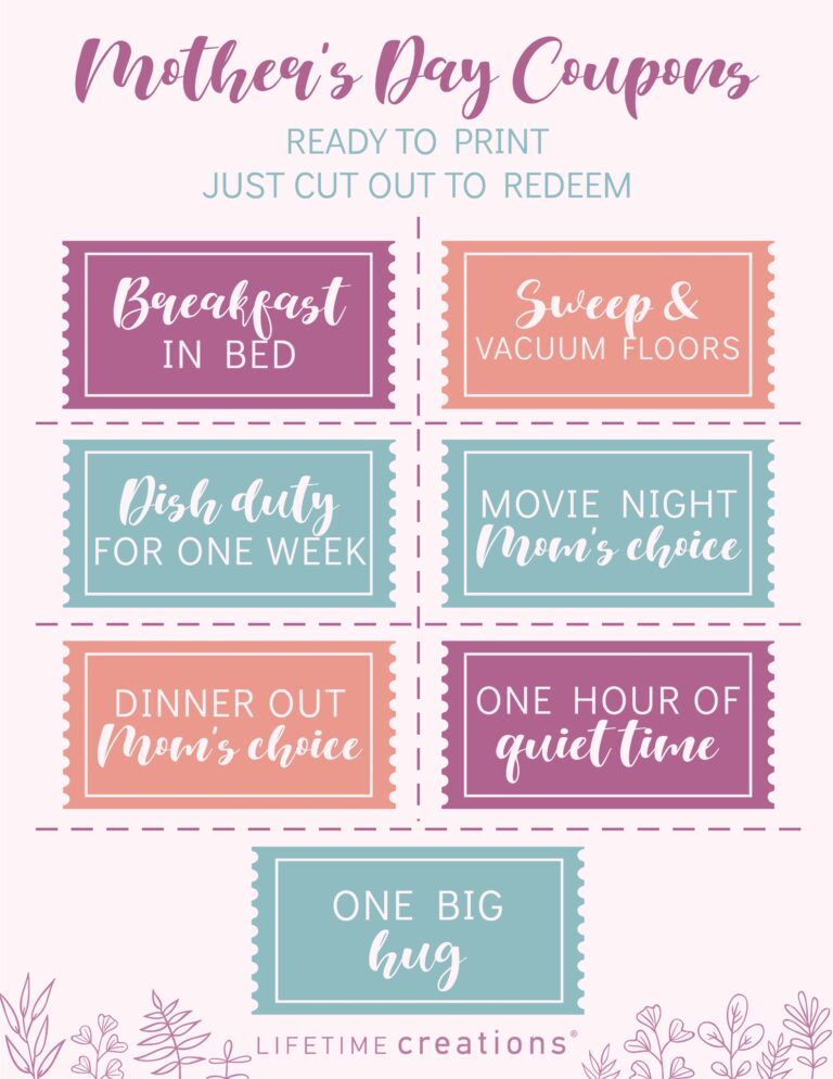 Free Printable Mother s Day Coupons U0026 Questionnaire Lifetime Creations