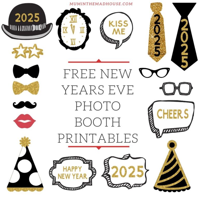 Free Printable New Year s Eve Photo Booth Props 2025 Fun Party 