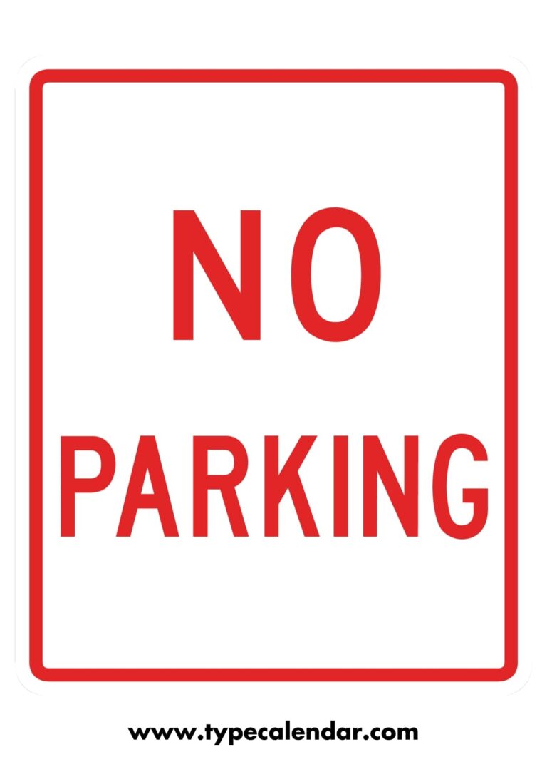 Free Printable No Parking Sign Templates PDF With Arrow