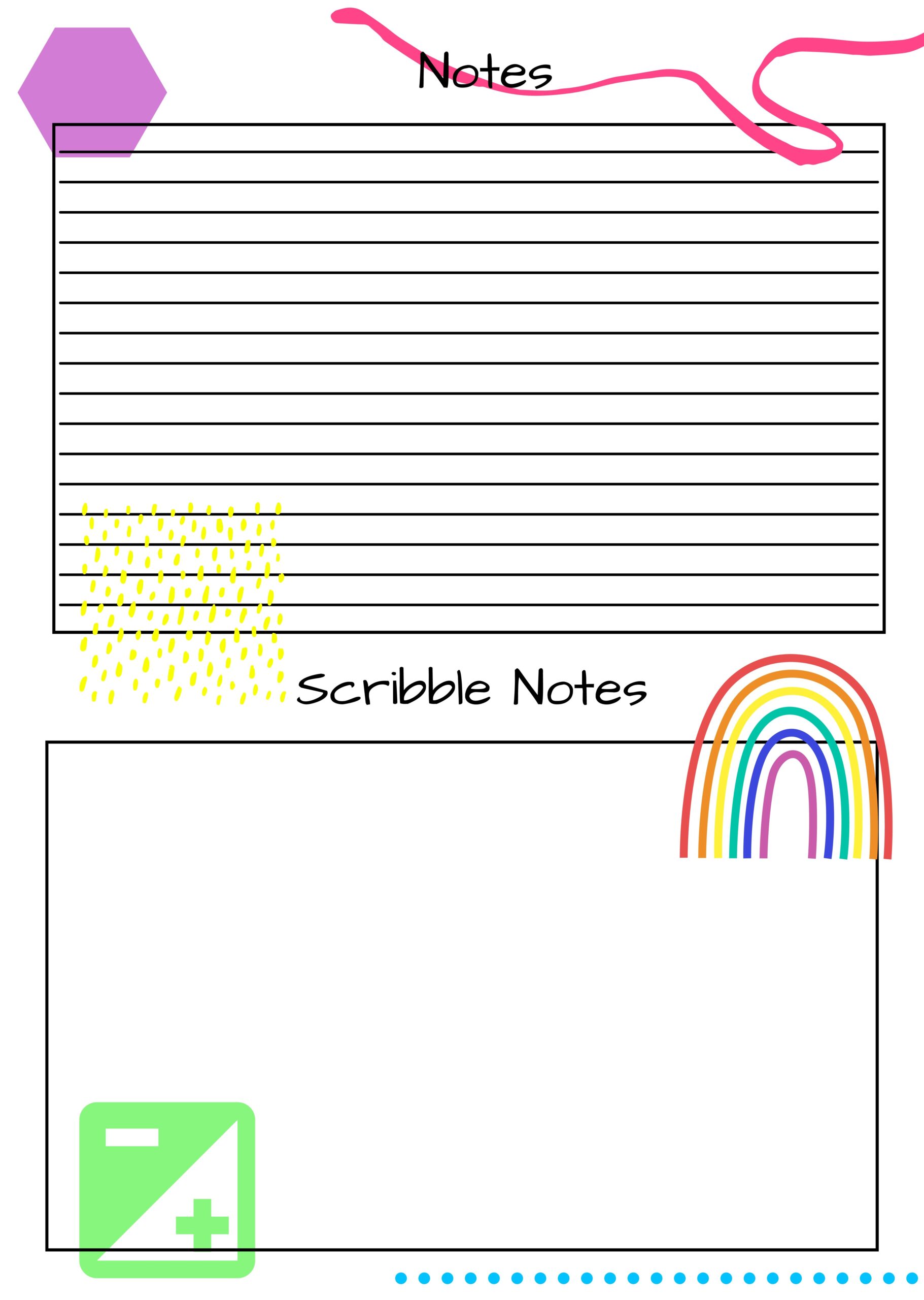 FREE Printable Notes Page Teacha 