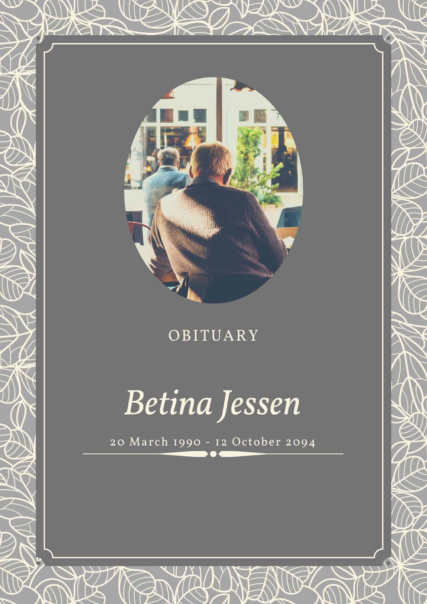 Free Printable Obituary Templates Word PDF U0026 Mother Father Grandmother