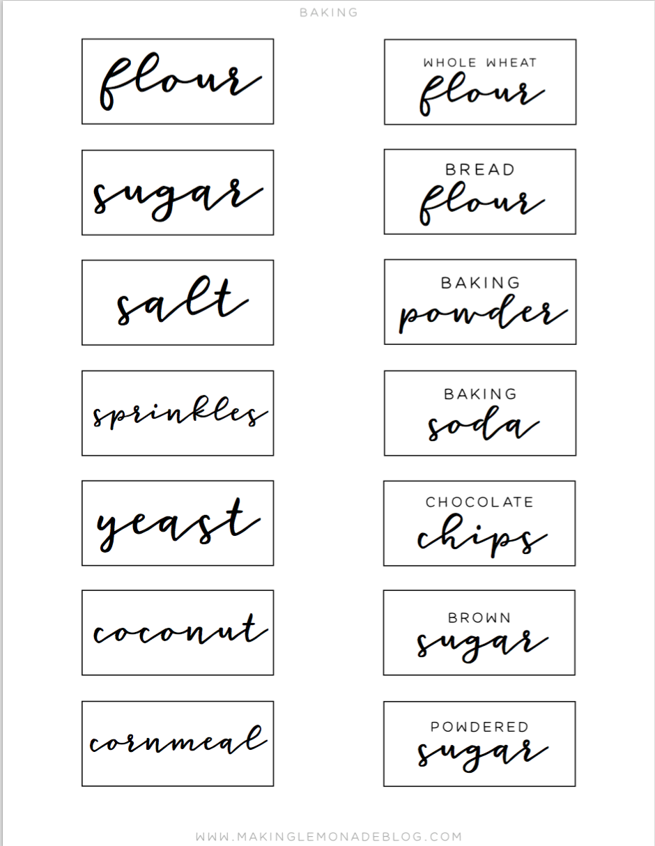Free Printable Pantry Labels To Organize Your Kitchen Making Worksheets Library