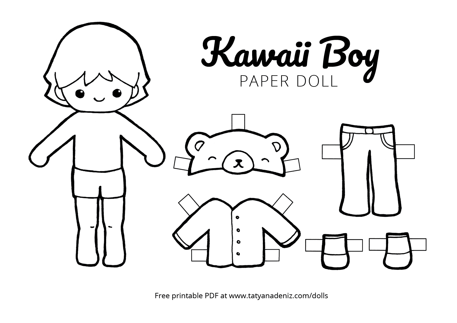 Free Printable Paper Top Dolls To Color