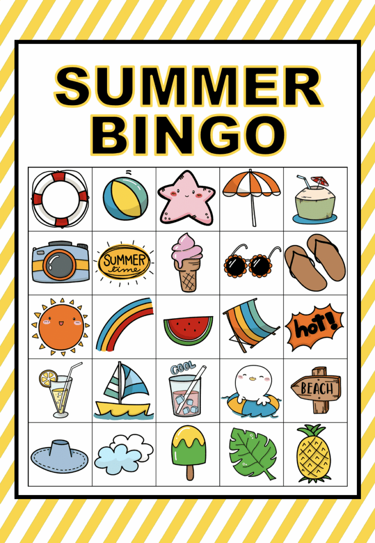Free Printable Picture Bingo Cards Summer Edition We Made This Life
