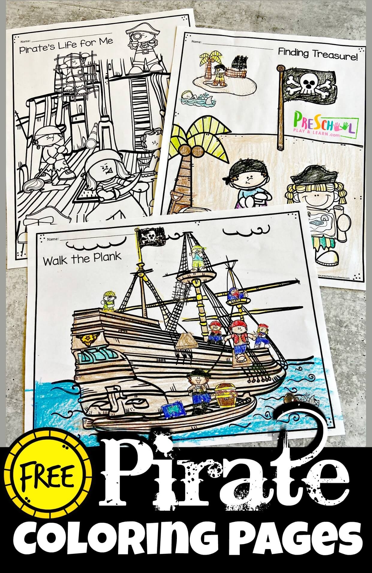  FREE Printable Pirate Coloring Pages
