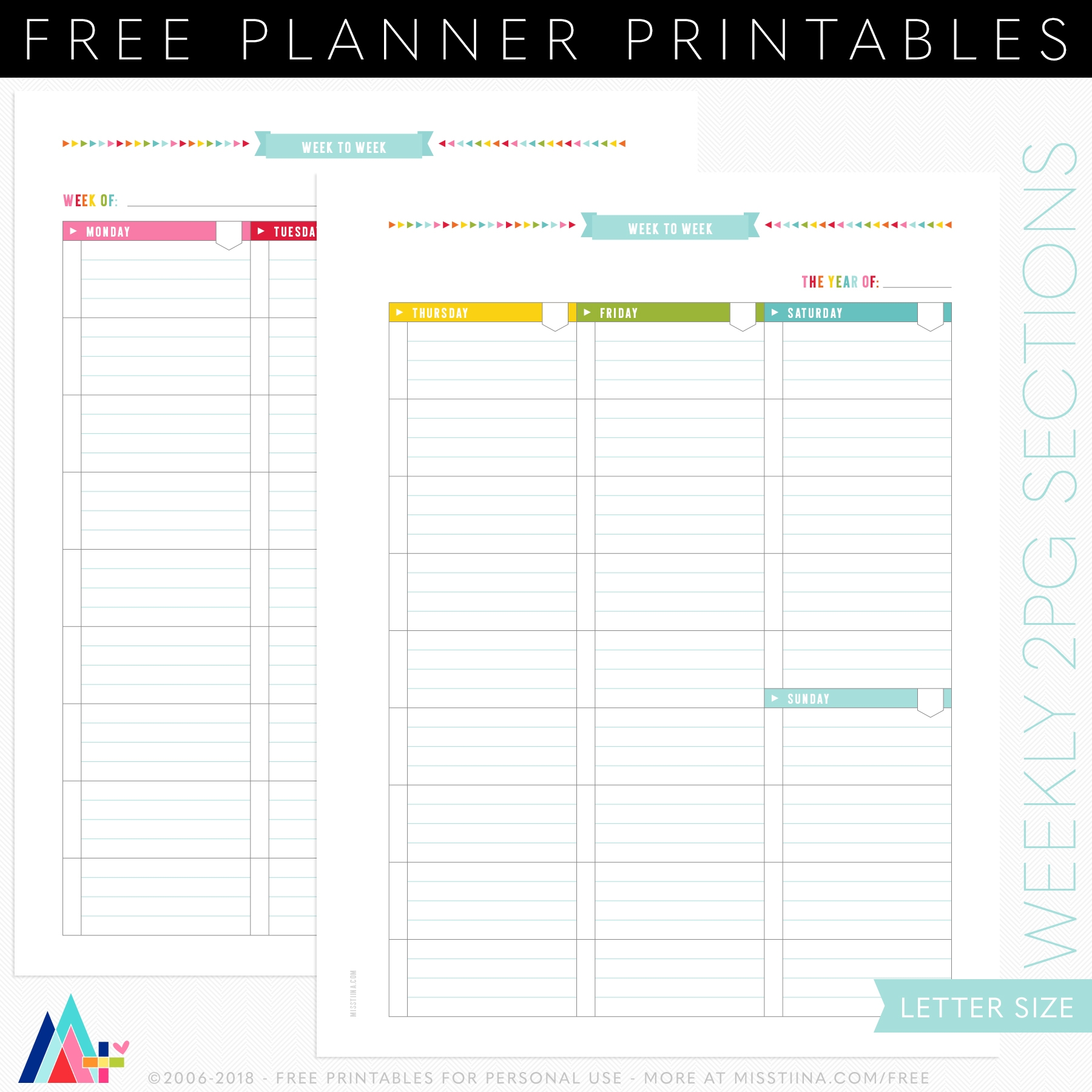 FREE PRINTABLE PLANNER PAGES Miss Tiina Tina Raparanta