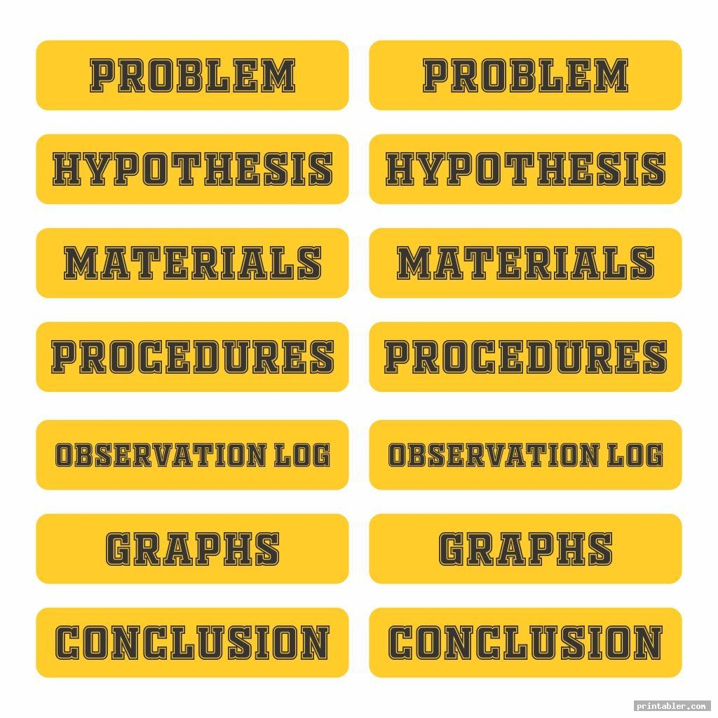 Free Printable Printable Science Fair Labels