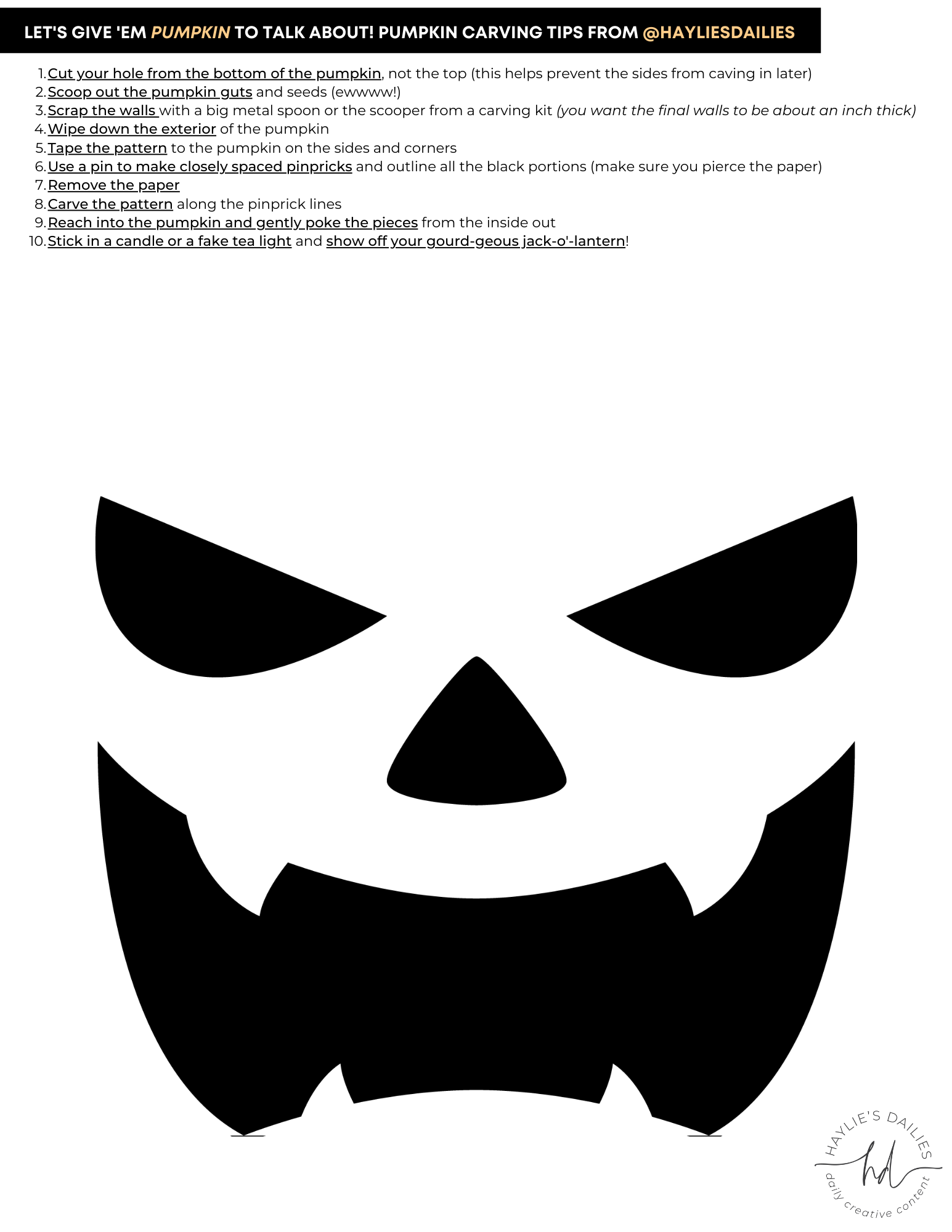 Free Printable Jack O Lanterns