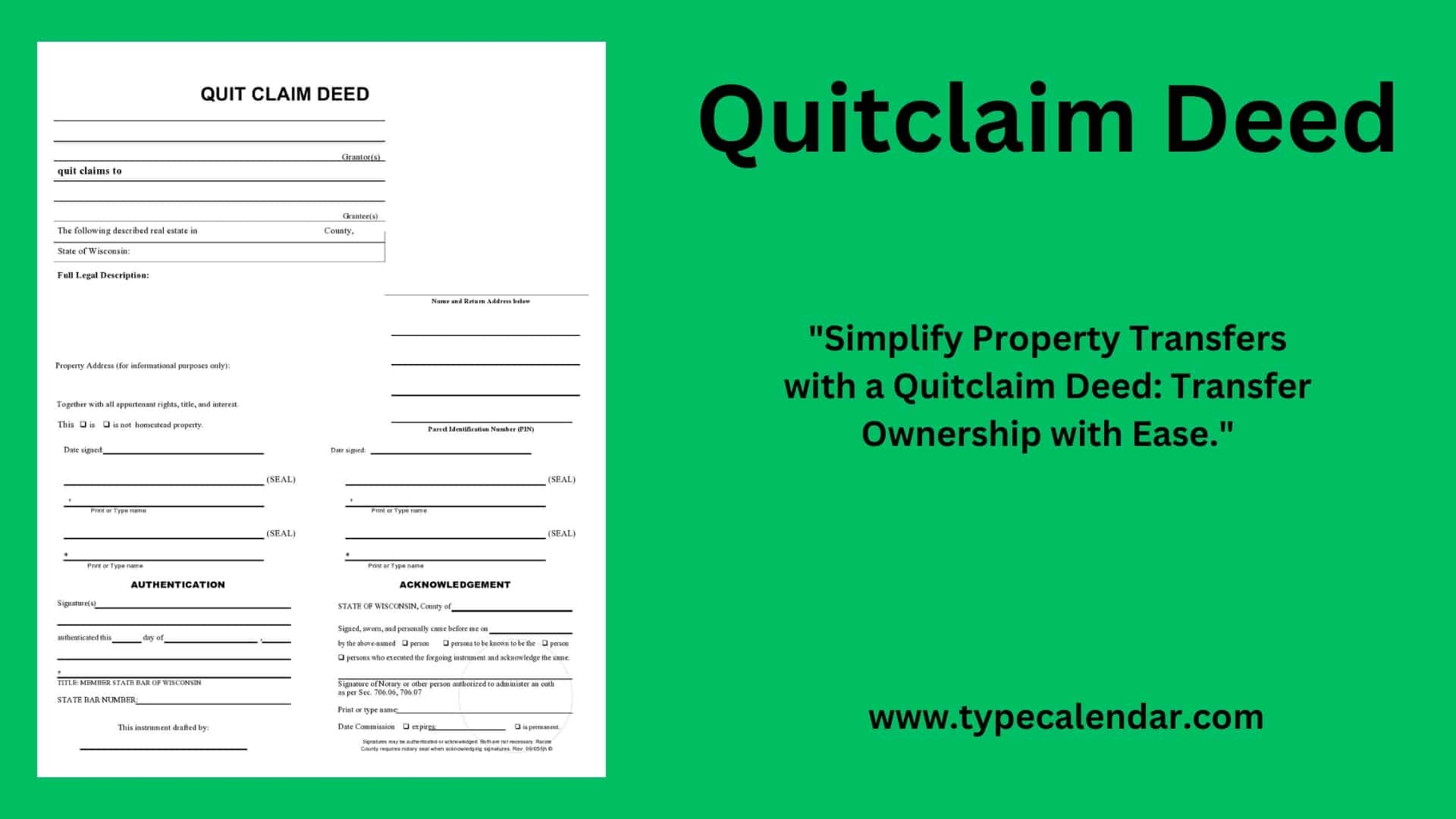 Free Printable Quit Claim Deed