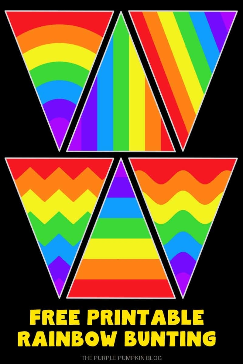 Free Printable Rainbow Bunting Flags Pennants