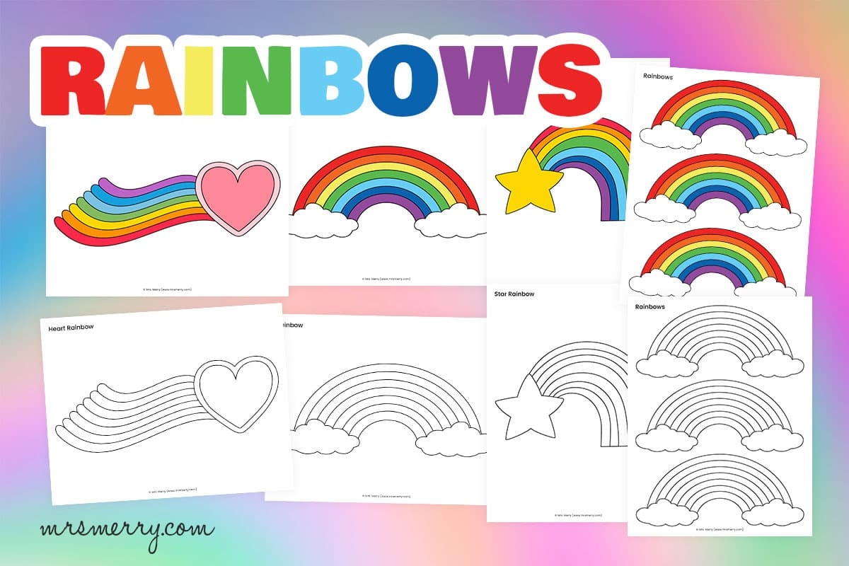 Free Printable Rainbow Templates U0026 Coloring Pages Mrs Merry