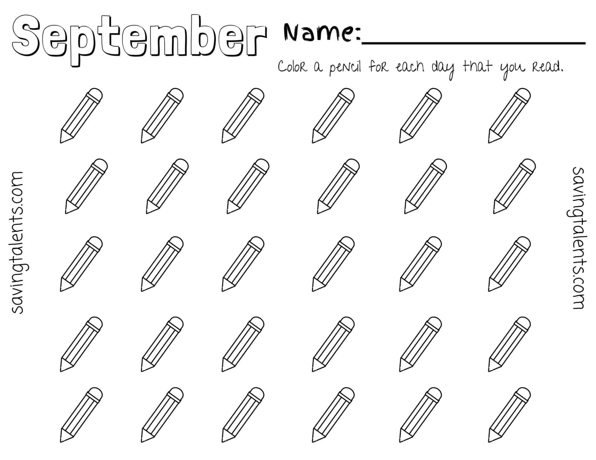 Free Printable Reading Chart