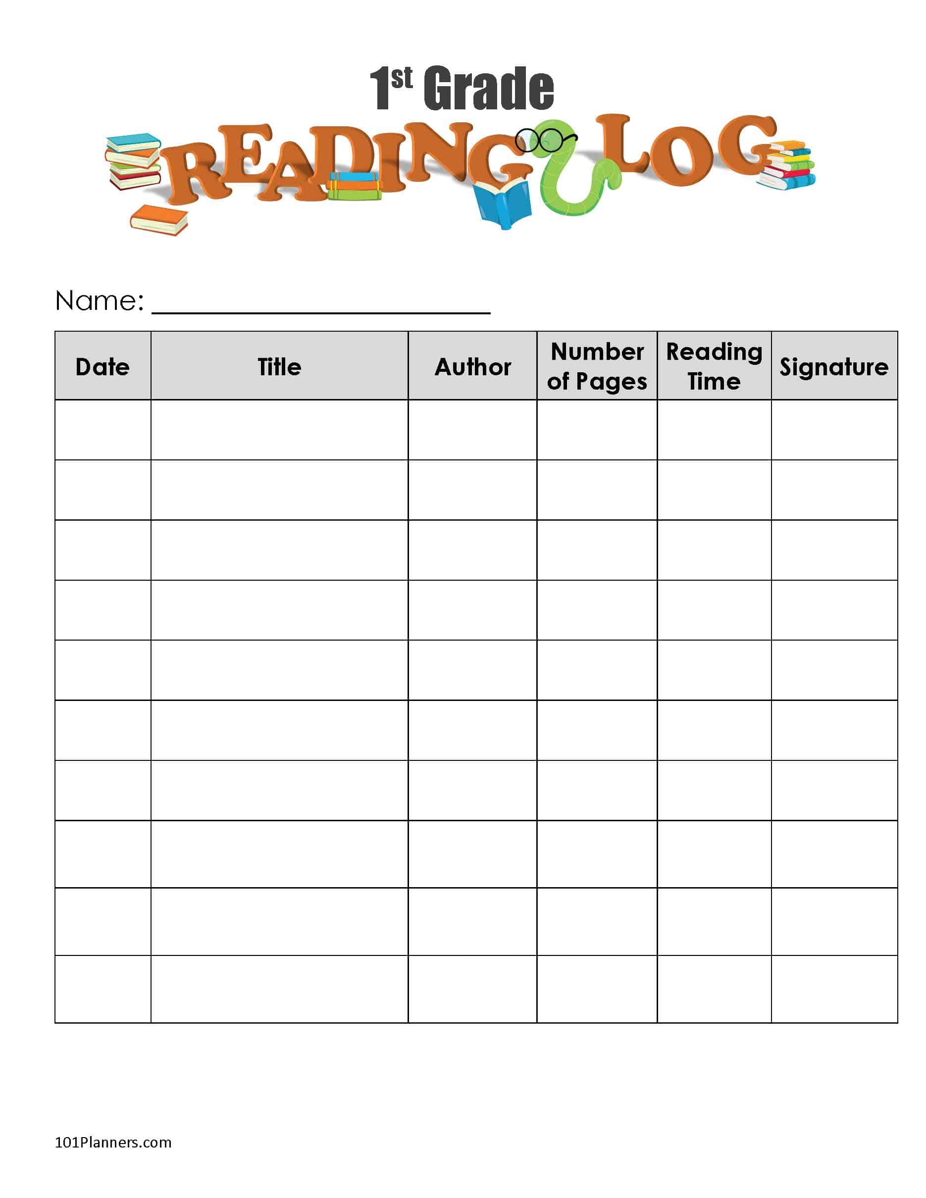 Free Printable Reading Log Template Bullet Journal U0026 Traditional