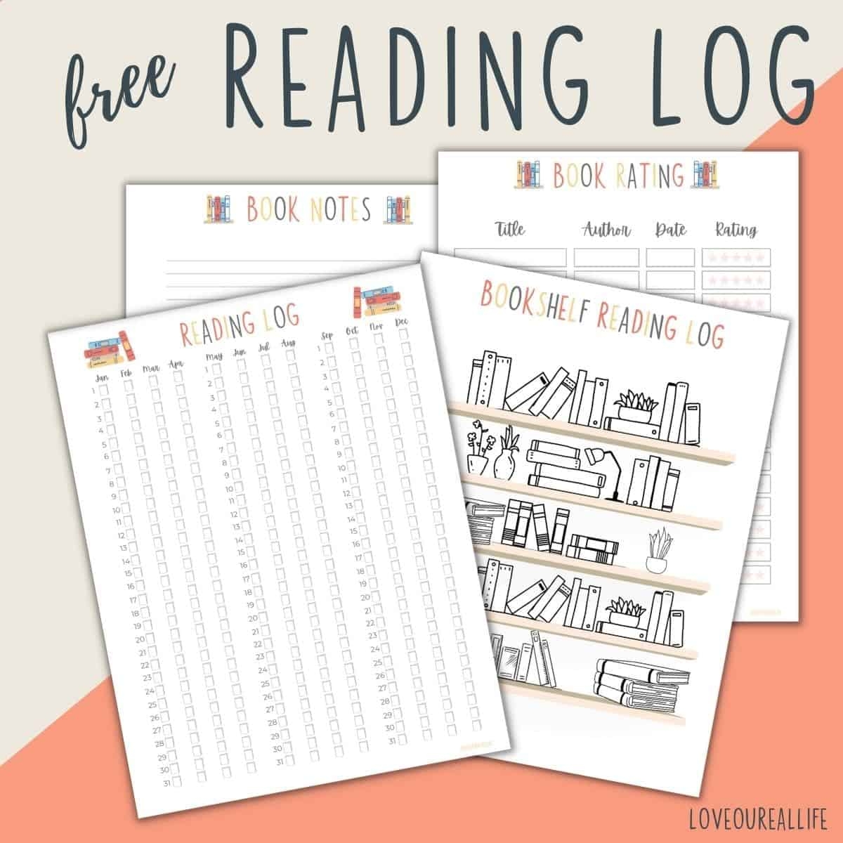 Free Printable Reading Tracker Reading Log Template Love Our Real Life