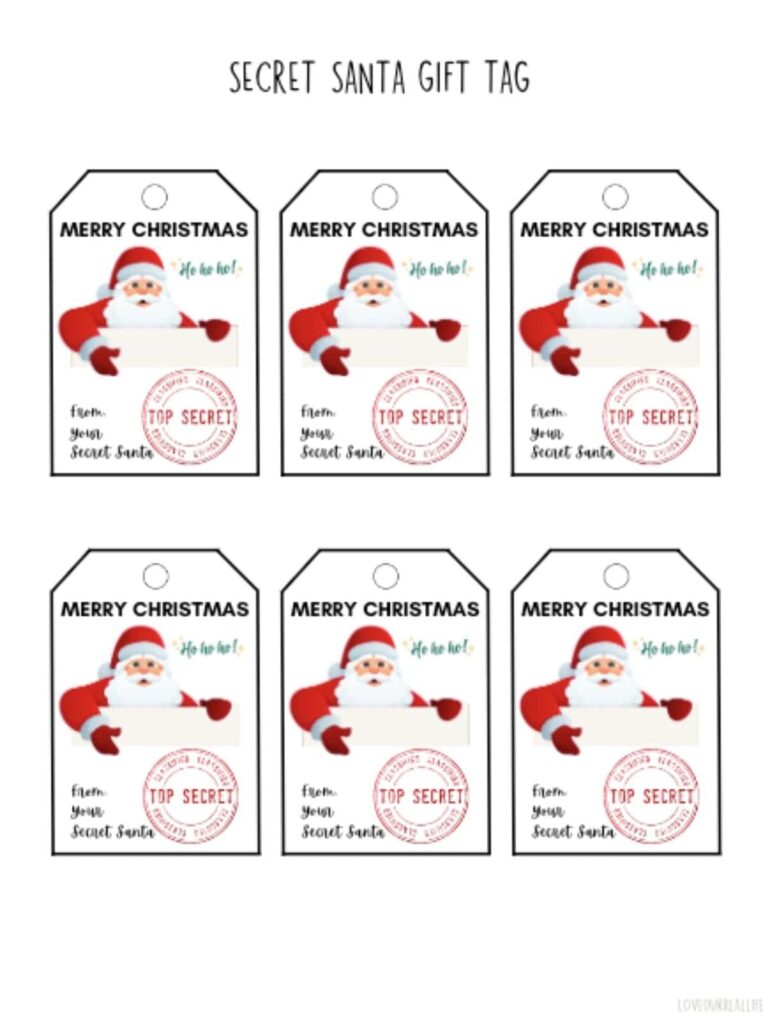 Free Printable Santa Gift Tags Download Instantly To Print 