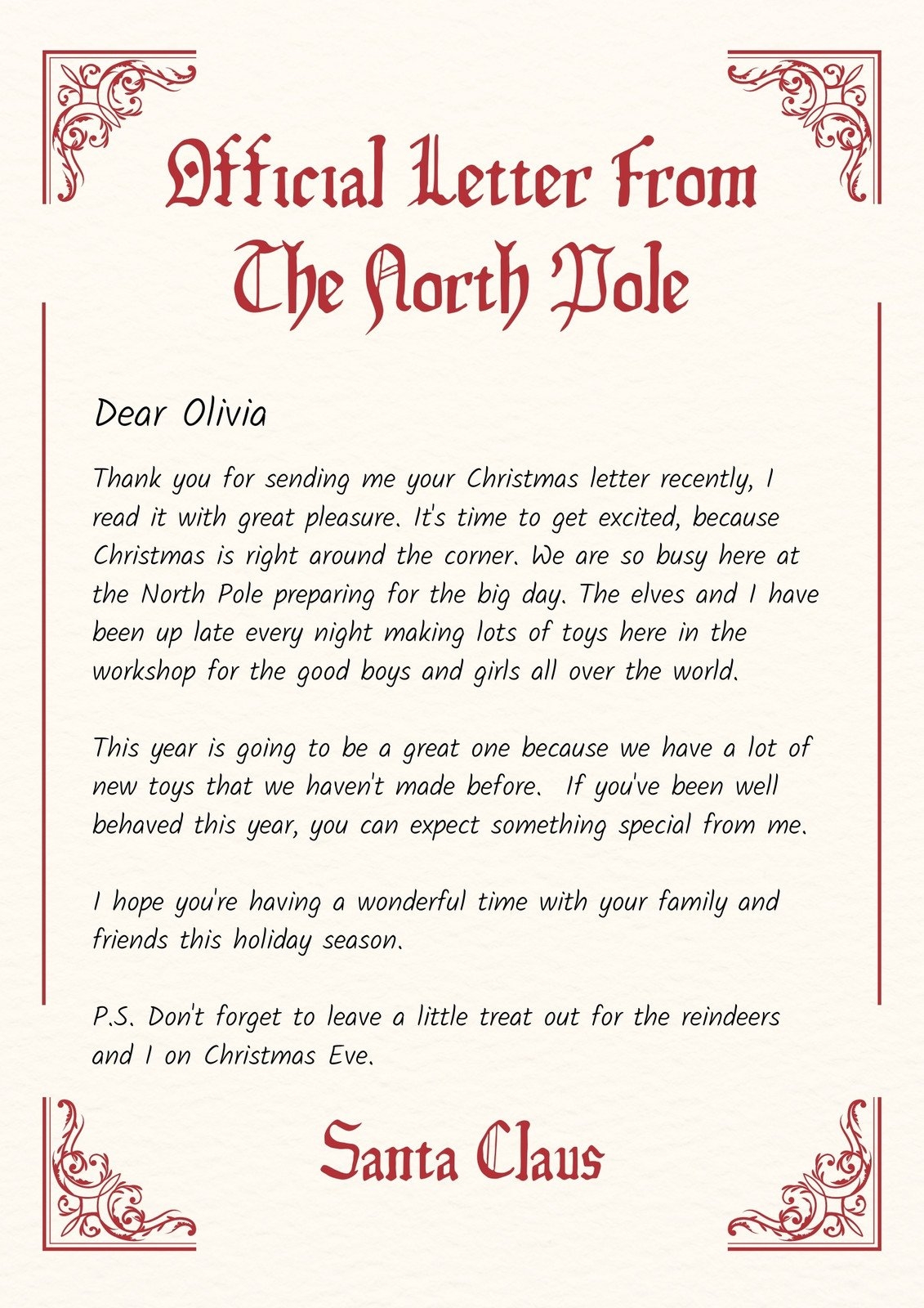 Free Printable Santa Letter Templates You Can Customize Canva