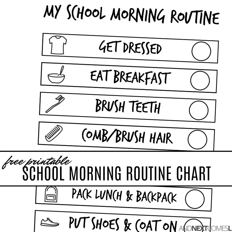 Free Printable Morning Routine