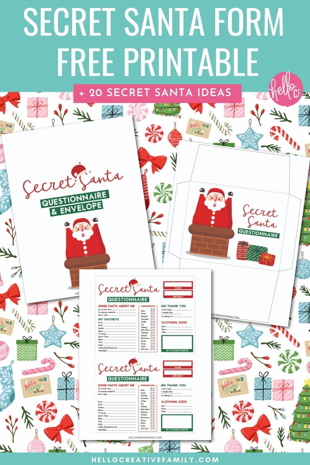 Free Printable Secret Santa Questionnaire