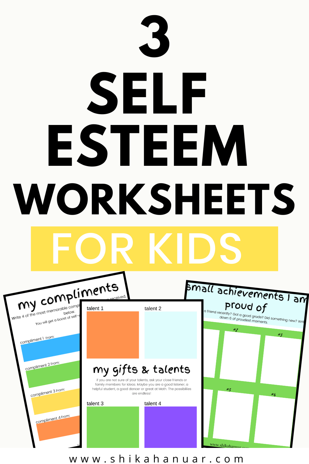 Free Printable Self Esteem Worksheets For Kids To Give Them An Instant Confidence Boost Shikah Anuar
