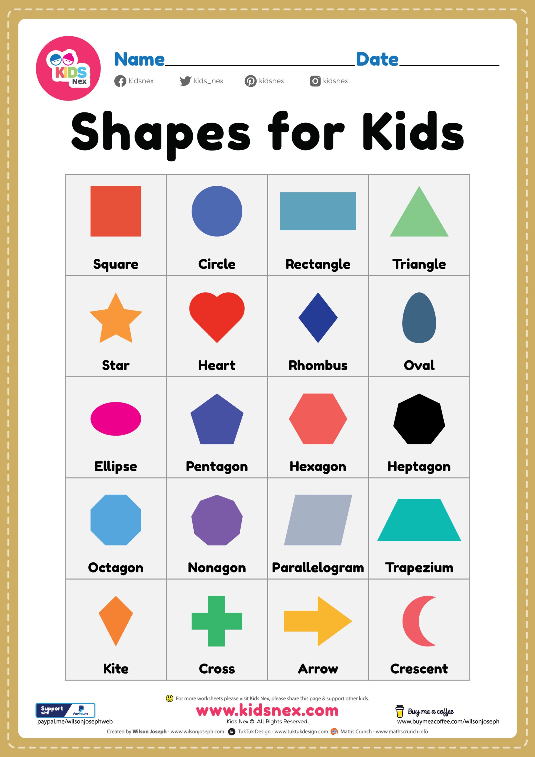 Free Printable Worksheets For Kindergarten Shapes
