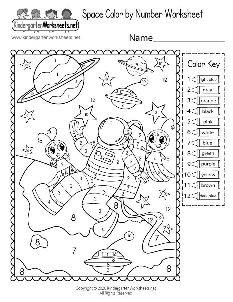 Kindergarten Color By Number Free Printable
