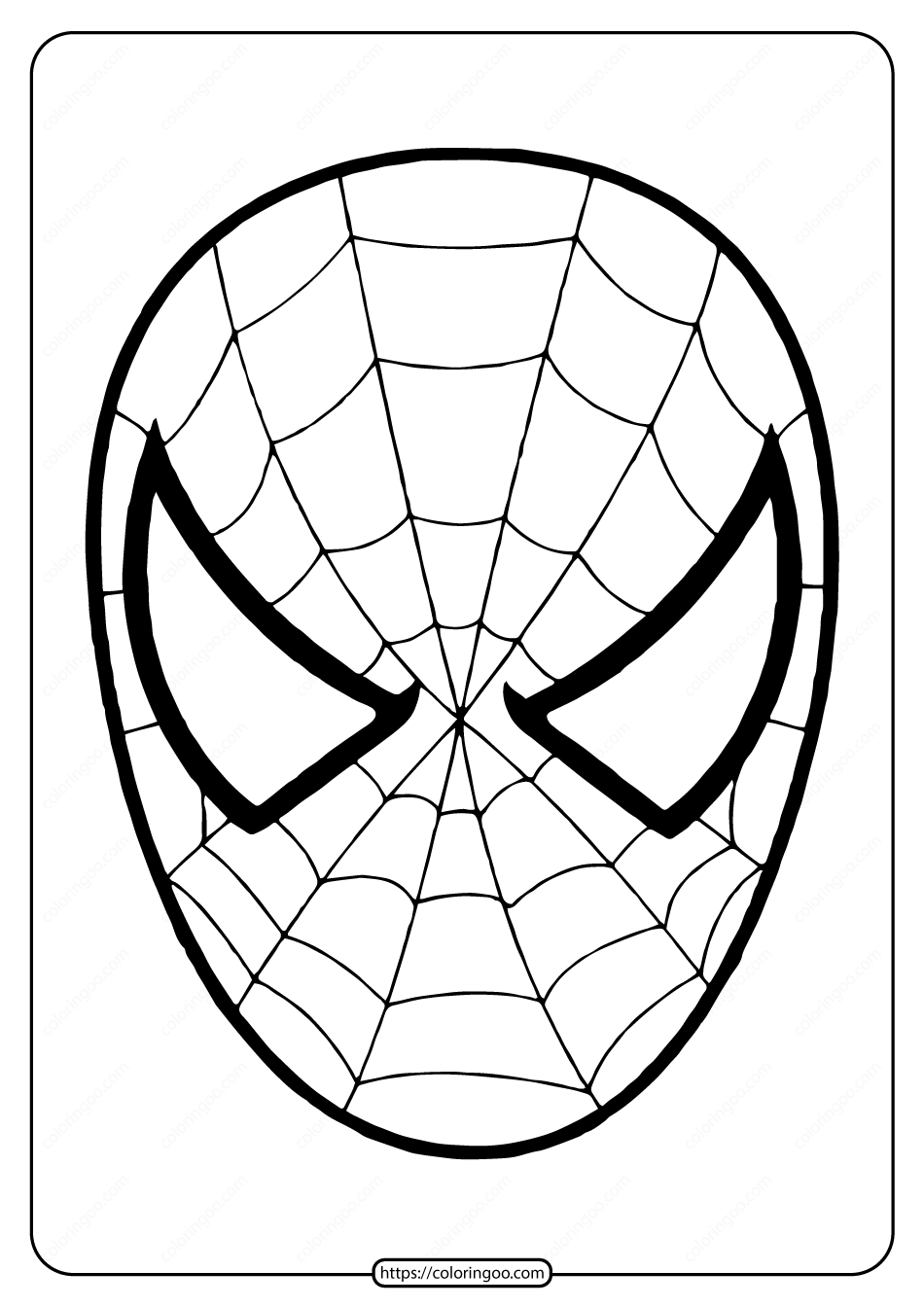 Free Printable Spiderman Mask Coloring Page