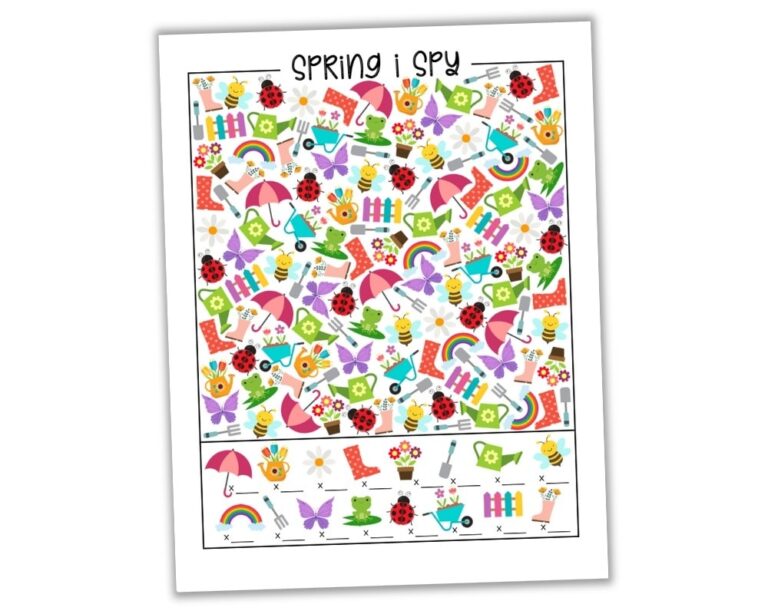 Free Printable Spring I Spy Game Answer Key The Craft at Home Family