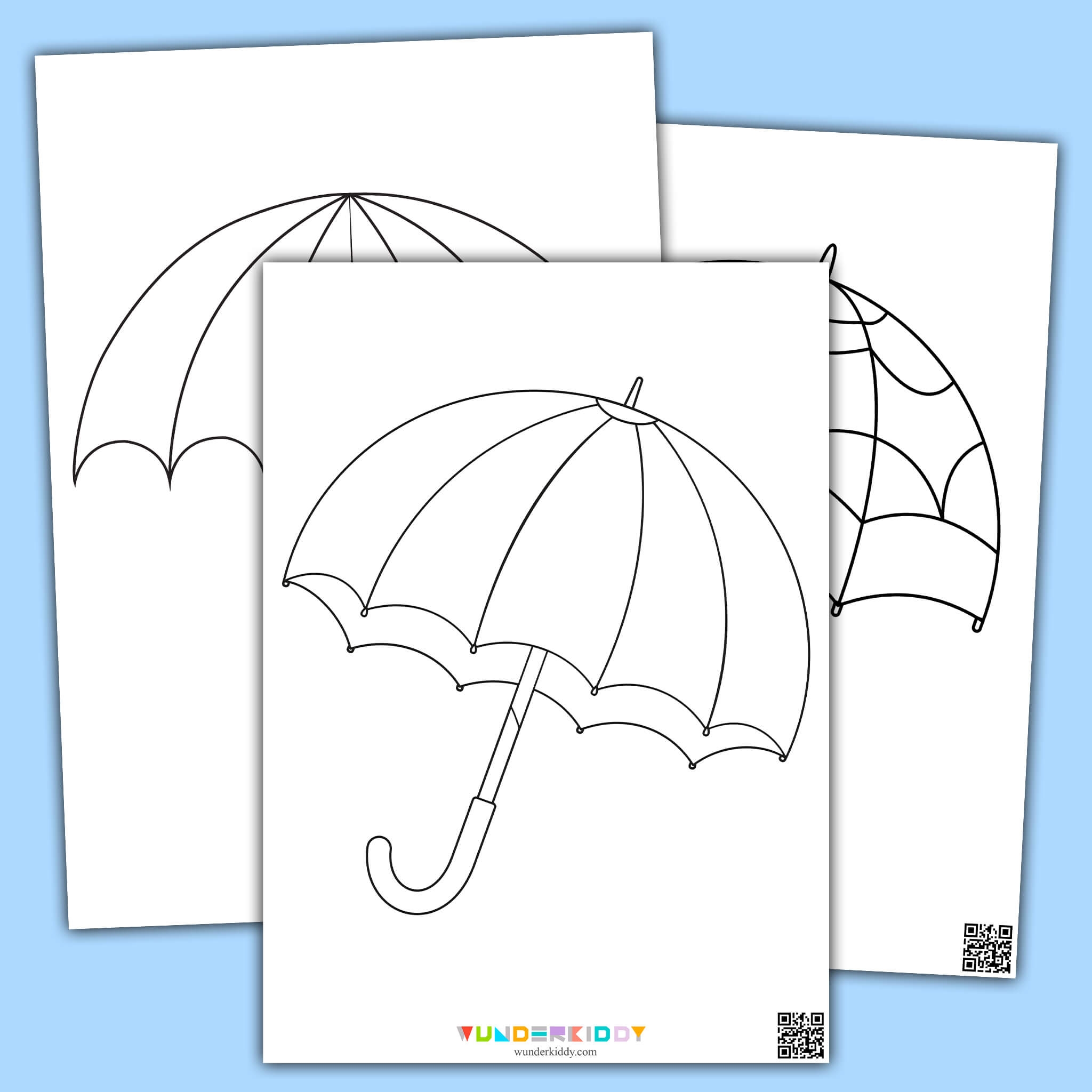 Free Printable Spring Umbrella Coloring Pages For Preschool