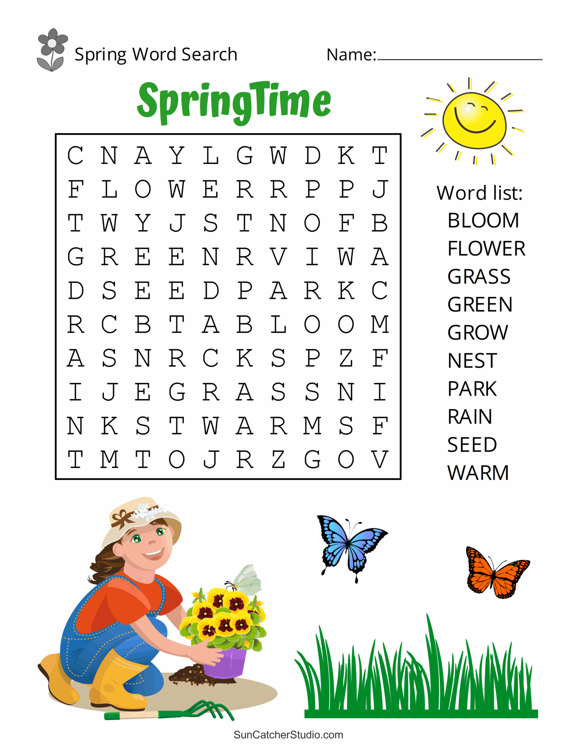 Free Printable Spring Word Search Puzzles Free Printables Monograms Design Tools Patterns U0026 DIY Projects