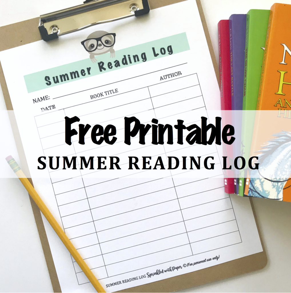 Free Printable Summer Reading Log Sprinkled With Paper