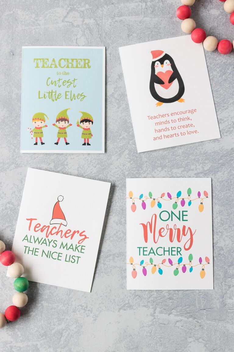Free Printable Teacher Thank You Christmas Cards Rose Clearfield