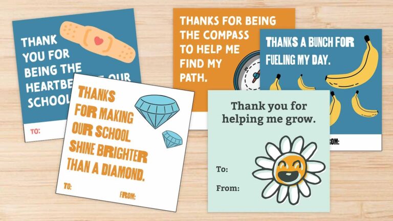 Free Printable Thank You Cards For Custodians Librarians U0026 More