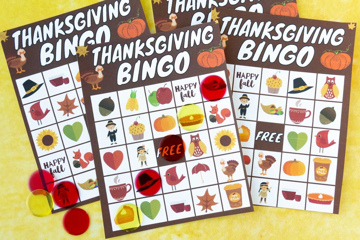 Free Printable Thanksgiving Bingo Game 20 Cards Play Party Plan