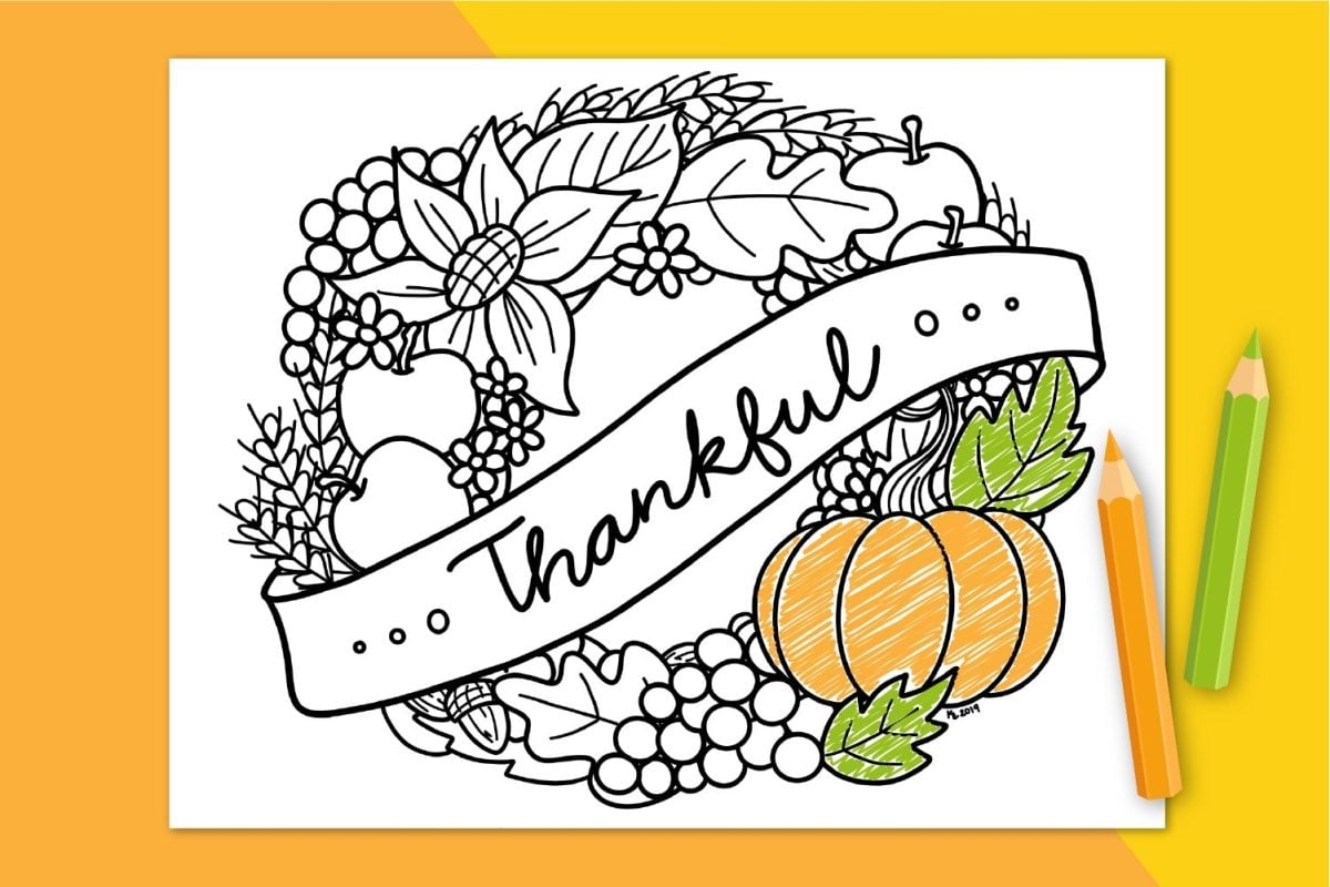 Free Printable Thanksgiving Coloring Page Hey Let s Make Stuff