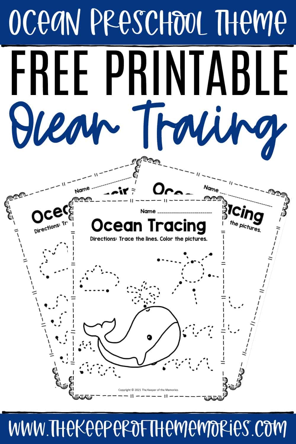 Free Printable Tracing Ocean Preschool Worksheets The Keeper Of The Memories