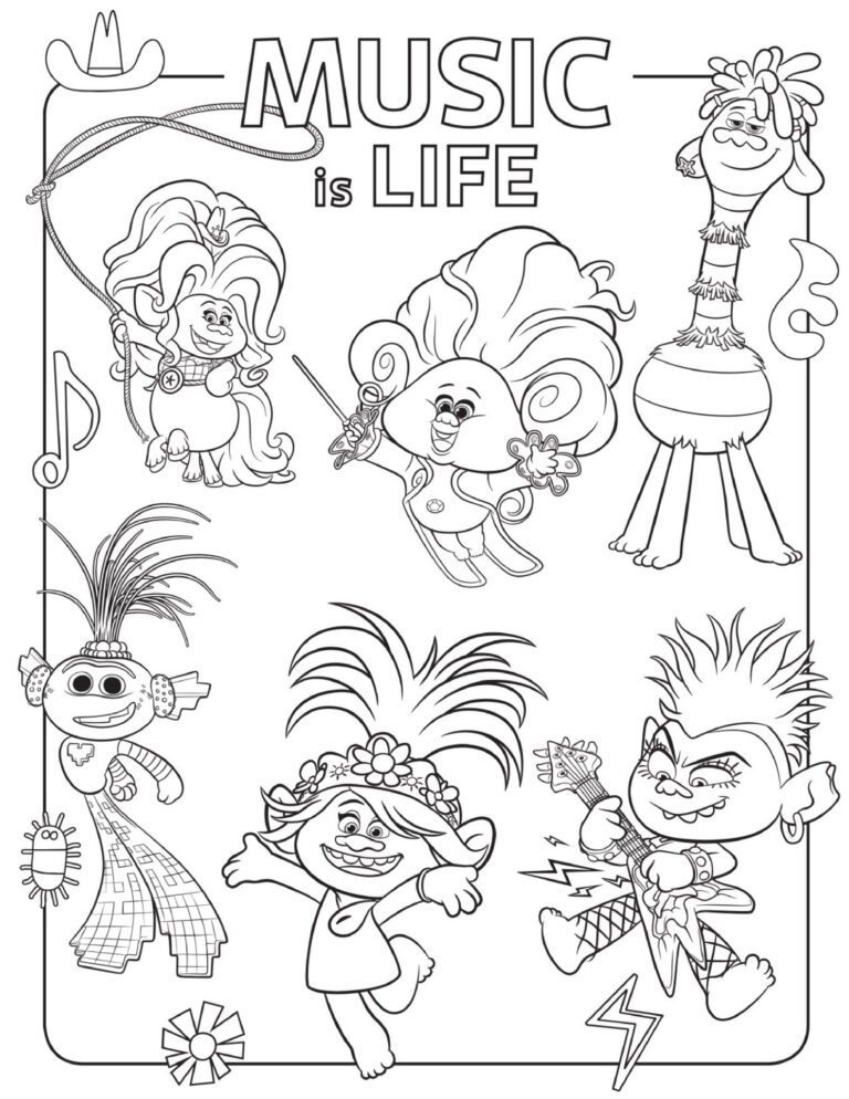 Free Printable TROLLS Coloring Pages Activity Sheets Zoom 