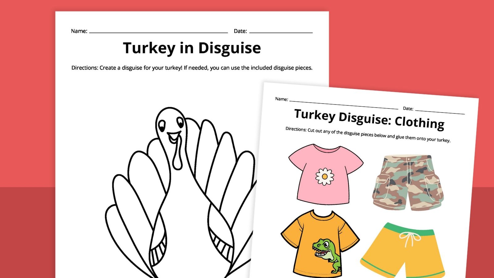 Printable Turkey In Disguise Free Printable