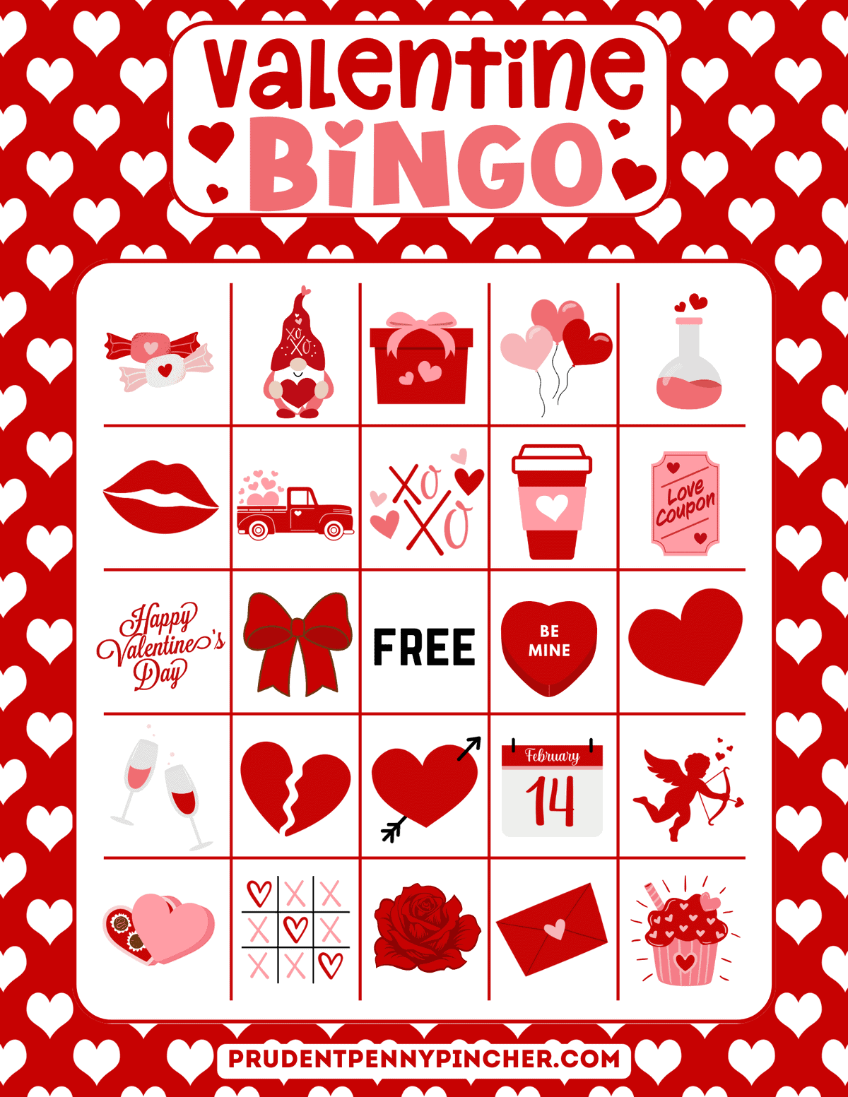 Valentine Bingo Cards Free Printable